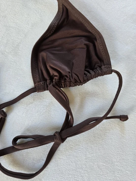 SKIMS▪️Recycled Swim Triangle Bikini Top in Cocoa - Picture 4 of 5